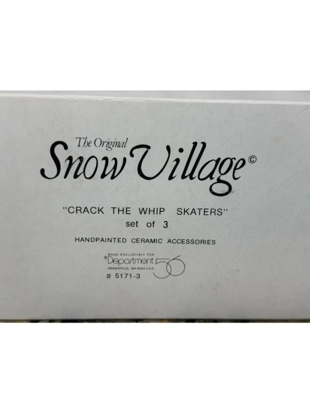 Department 56 Snow Village CRACK THE WHIP SKATERS Set Of 3  #5171-3